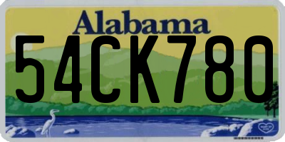 AL license plate 54CK780