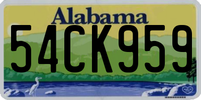 AL license plate 54CK959