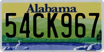 AL license plate 54CK967