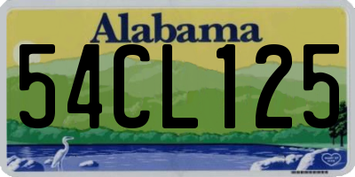 AL license plate 54CL125