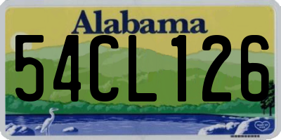 AL license plate 54CL126