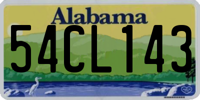 AL license plate 54CL143