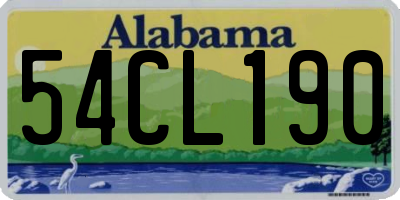 AL license plate 54CL190