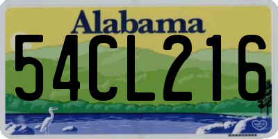 AL license plate 54CL216