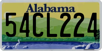 AL license plate 54CL224
