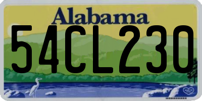 AL license plate 54CL230