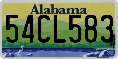 AL license plate 54CL583
