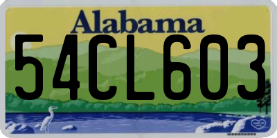AL license plate 54CL603