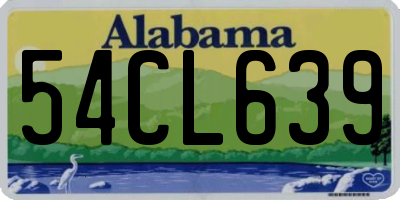 AL license plate 54CL639
