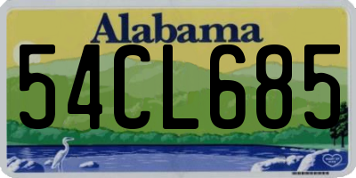 AL license plate 54CL685