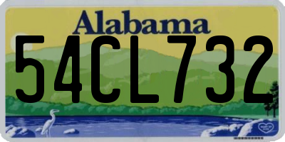 AL license plate 54CL732
