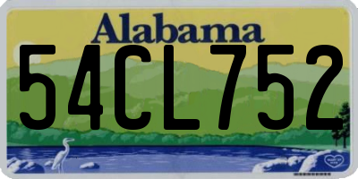 AL license plate 54CL752