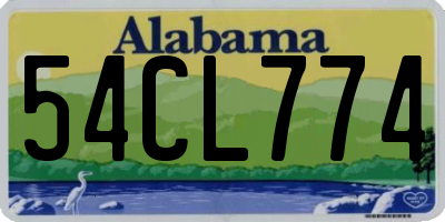 AL license plate 54CL774