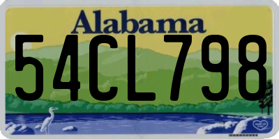 AL license plate 54CL798