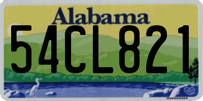 AL license plate 54CL821
