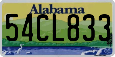 AL license plate 54CL833