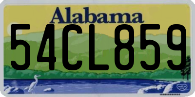 AL license plate 54CL859