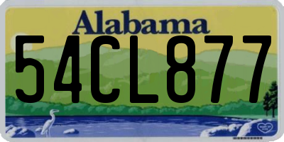 AL license plate 54CL877