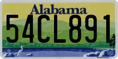 AL license plate 54CL891