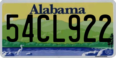 AL license plate 54CL922