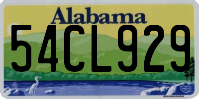 AL license plate 54CL929