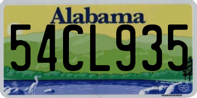 AL license plate 54CL935