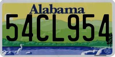 AL license plate 54CL954