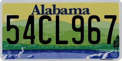 AL license plate 54CL967