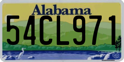AL license plate 54CL971