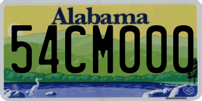 AL license plate 54CM000