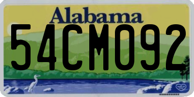 AL license plate 54CM092