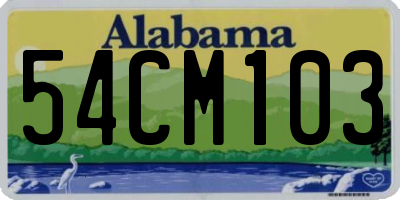 AL license plate 54CM103