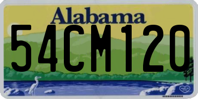 AL license plate 54CM120