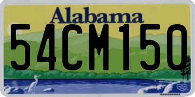 AL license plate 54CM150