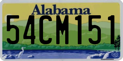 AL license plate 54CM151