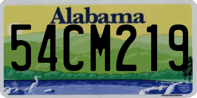 AL license plate 54CM219