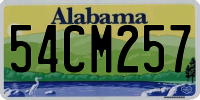 AL license plate 54CM257