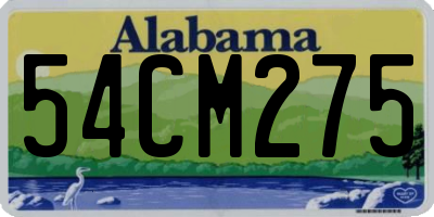 AL license plate 54CM275