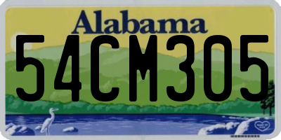 AL license plate 54CM305