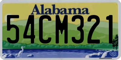 AL license plate 54CM321