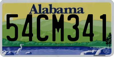 AL license plate 54CM341