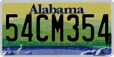 AL license plate 54CM354