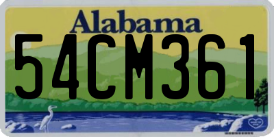 AL license plate 54CM361