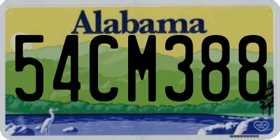 AL license plate 54CM388