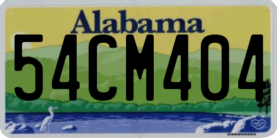 AL license plate 54CM404