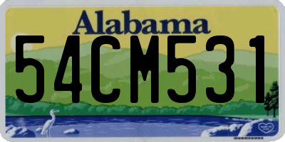AL license plate 54CM531