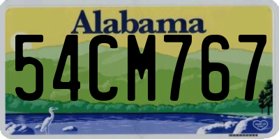 AL license plate 54CM767
