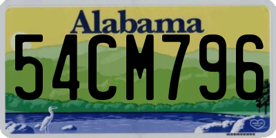 AL license plate 54CM796