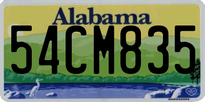 AL license plate 54CM835