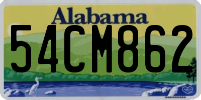 AL license plate 54CM862